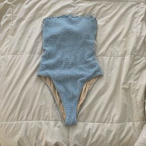 Baby Blue Tube Top One Piece